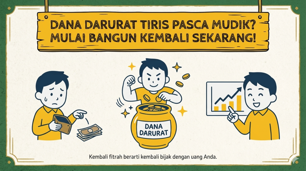 Ilustrasi membangun kembali dana darurat setelah mudik